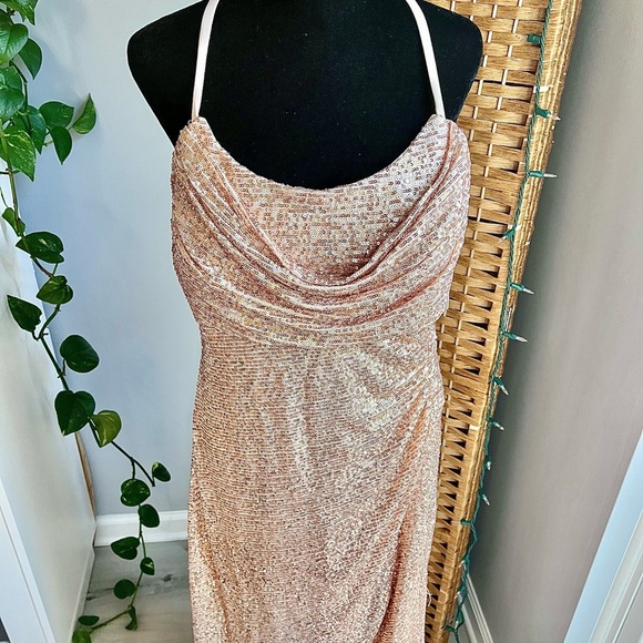 Morgan & Co. Sequin Bodycon Maxi Slit Dress - Picture 3 of 13